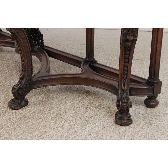 Vintage Carved Walnut Marble Top Sideboard For Sale - Image 12 of 18