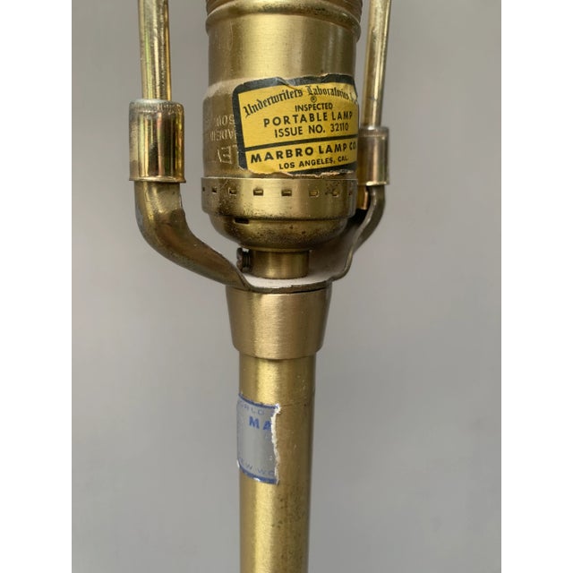 Metal Mid-Century Turquoise Table Lamp by Marbro For Sale - Image 7 of 9