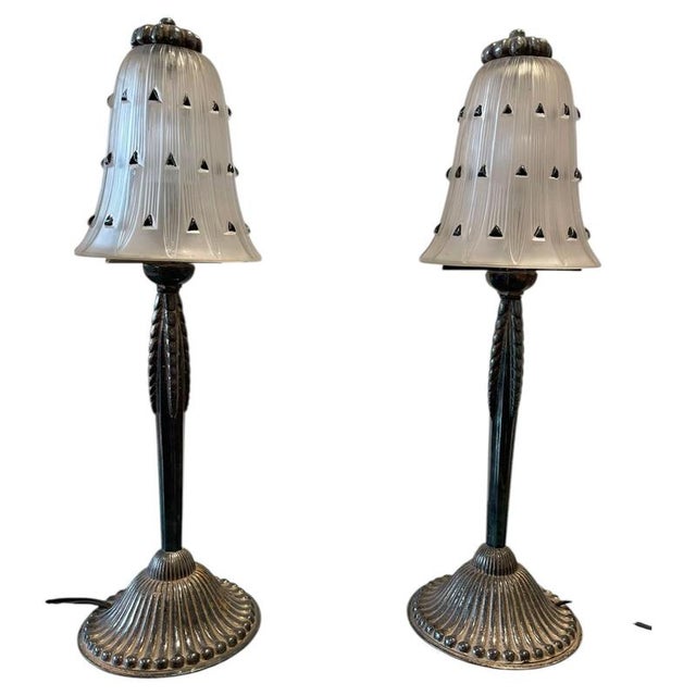 Table Lamps by René Lalique and the Wingen-Sur-Moder Glassworks, 1929, Set of 2 For Sale - Image 16 of 16