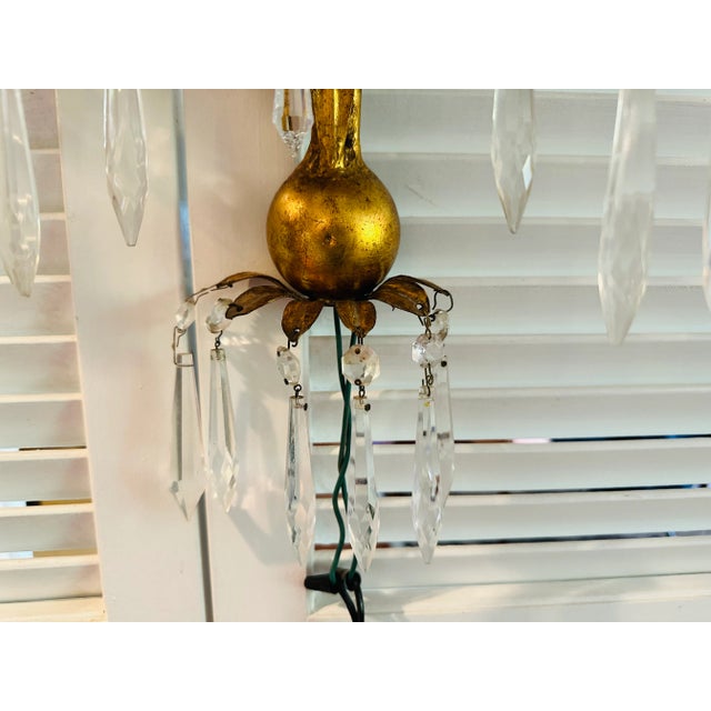 Vintage Italian Palm Tree Tole Sconce For Sale - Image 9 of 10