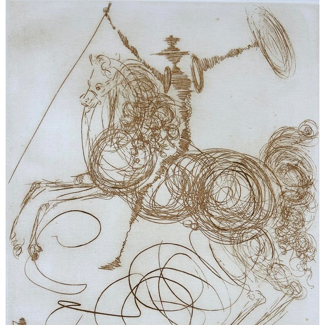 1964 Salvidor Dali Don Quixote Engraving Signed (EA) "Epreuve d'Artiste" Offered for sale is an original 1964 Salvador...