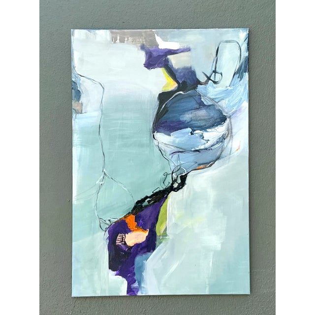 Vintage Abstract Expressionist Oil Painting on Canvas For Sale - Image 4 of 16