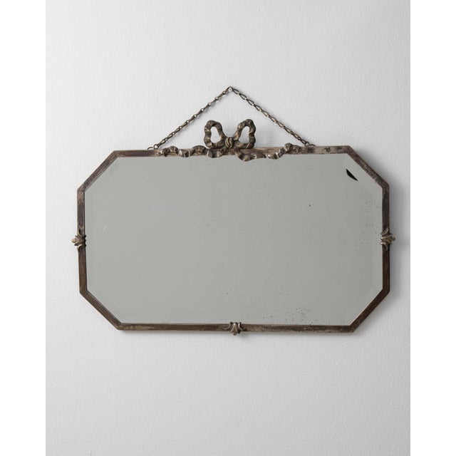 Circa 1930 French Art Deco Wall Mirror With Hanging Chain France 1930s For Sale - Image 4 of 11