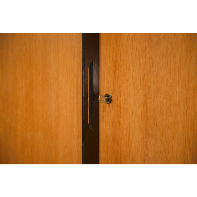 Brown Oak Wardrobe attributed to Roger Landault, 1960s For Sale - Image 8 of 9