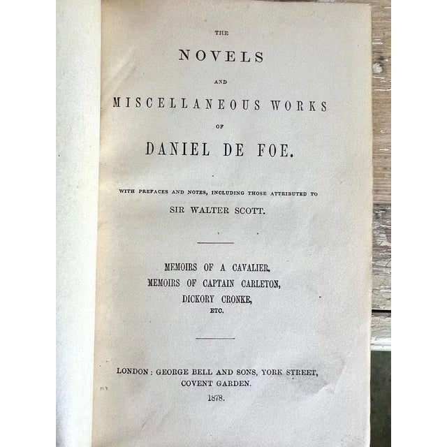 Oxblood Red Set of Seven Leather Volumes of Daniel De Foe's Works For Sale - Image 8 of 10
