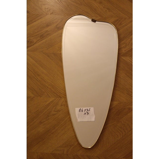 Italian Brass Wall Mirror in the style of Gio Ponti, 1950s For Sale - Image 6 of 18