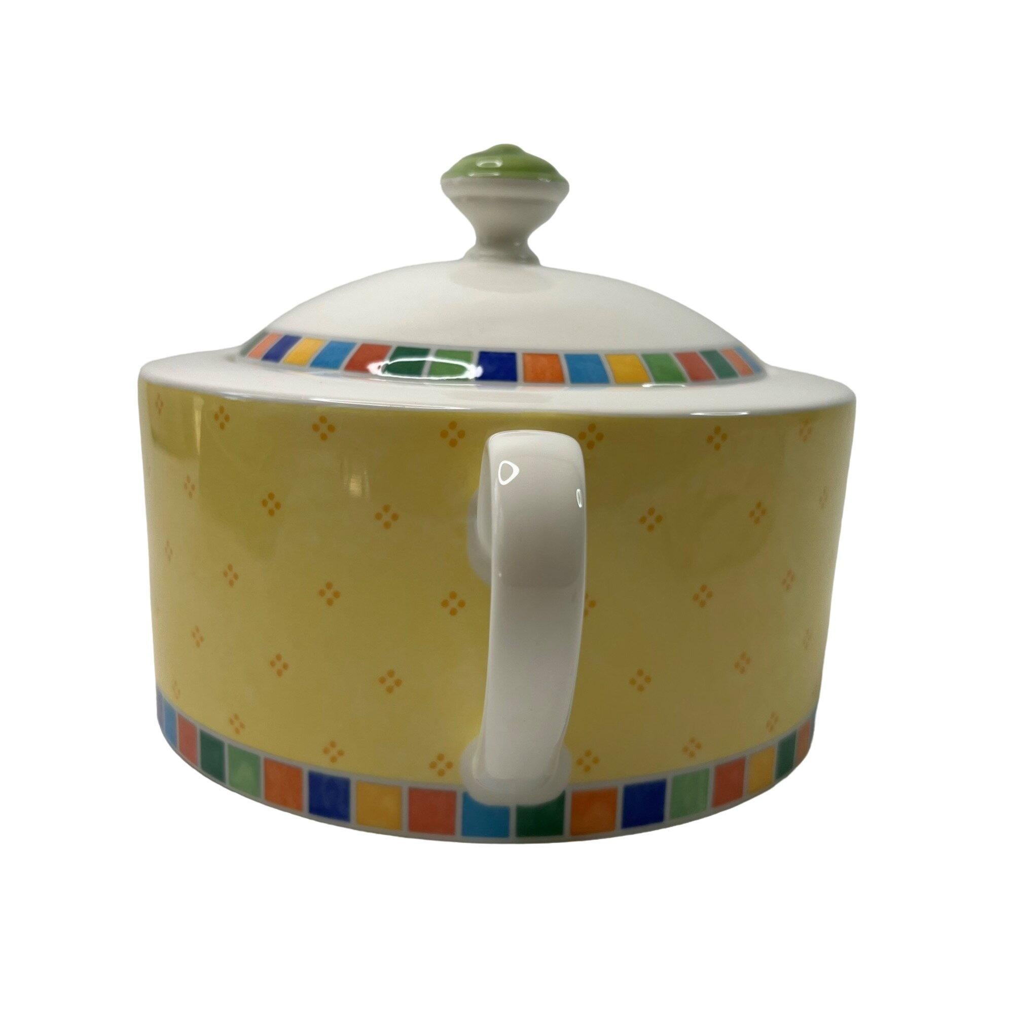 Villeroy & Boch Twist Alea Limone Sugar Bowl - 6.75 Oz Porcelain With Lid, White/Yellow Design - View #10