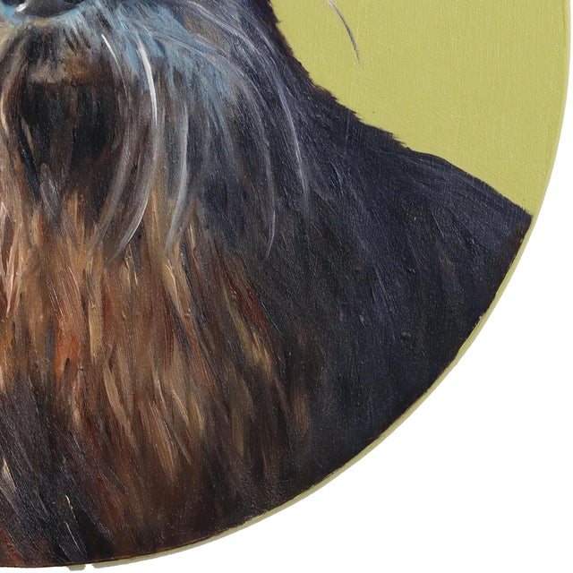 Otter's Purple Urchin Crown - Original Surreal Animal Portrait Oil Painting on Wood Panel by Jj Galloway For Sale In Los Angeles - Image 6 of 9