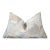 Luxury Ivory & Silver Cowhide Leather Throw Pillow 16x24 | Handmade Geometric Designer Lumbar Cushion For Sale