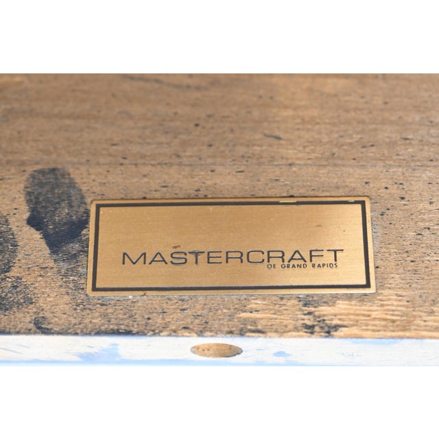 Mastercraft Burled Elm and Brass Accent Side Table For Sale - Image 18 of 18