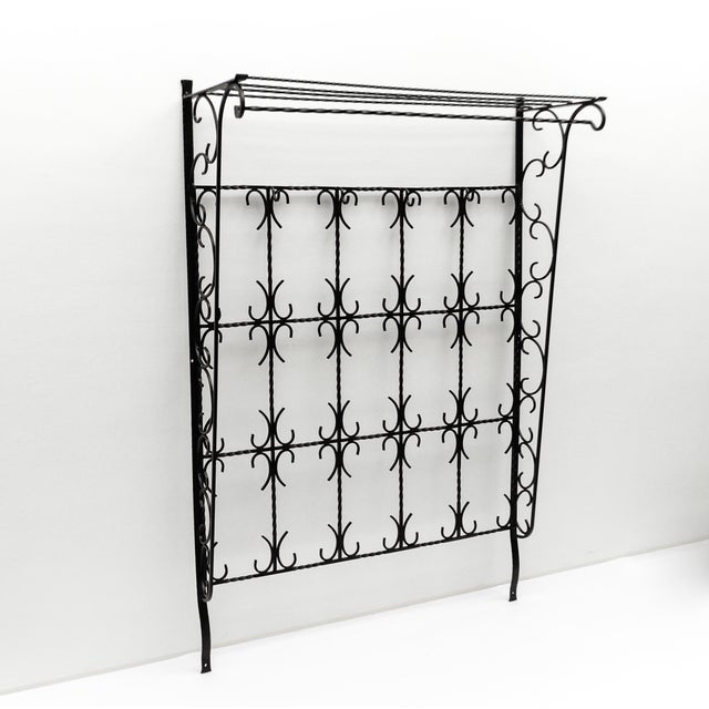 Large Geometric Hand-Forged Wrought Iron Wall Wardrobe, France, 1960s, in Very Good conditions. Designed 1960 to 1969