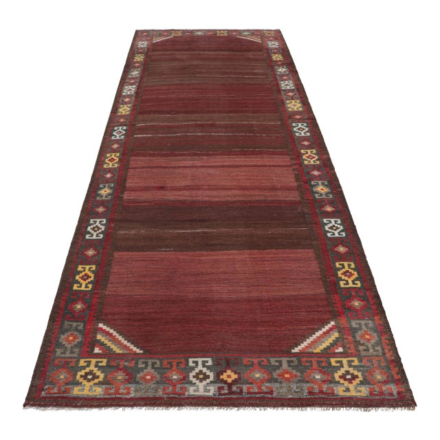 1950s Vintage Shahsavan Persian Kilim Runner With Stripes - Rug & Kilim For Sale - Image 5 of 7