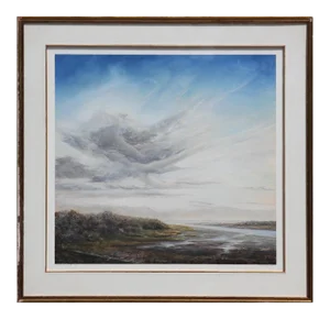 William McWhorter "Twenty-One Winter" Large Sublime Pastel River Landscape 1985