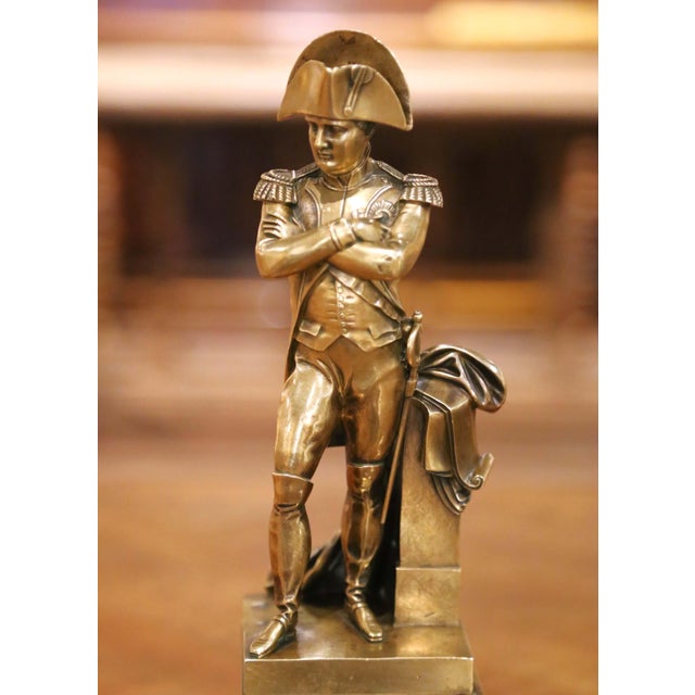 Traditional Mid-Century French Empire Style Gilt Bronze Sculpture of Napoleon After Boizot For Sale - Image 3 of 8