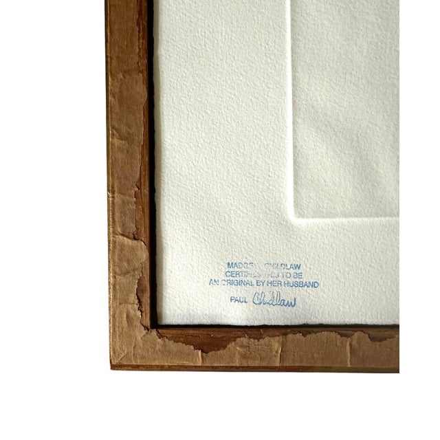 Vintage Framed 20th Century Abstract Portrait Etching in Black and White by Paul Chidlaw For Sale - Image 4 of 6