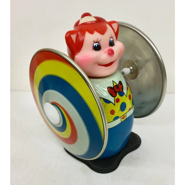 1940s Vintage Wind-Up Toy Bear Whirling Wheel New in Box For Sale - Image 5 of 9