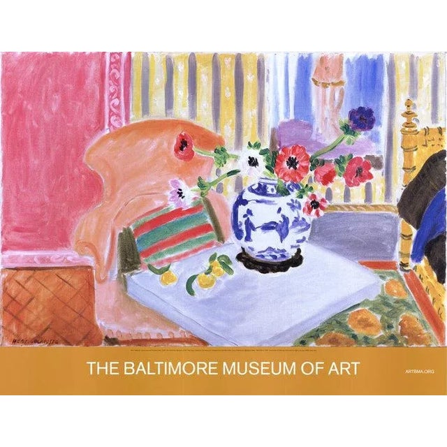 Chinese 2005 Henri Matisse 'Anemones and Chinese Vase' Impressionism Multicolor USA Offset Lithograph For Sale - Image 3 of 3