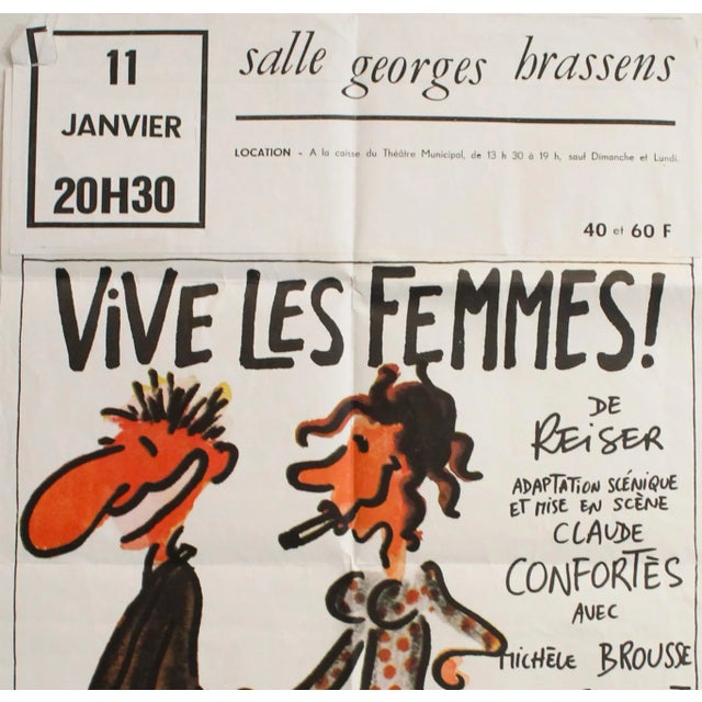 Date : 1984 Size : 26.75 x 16.75 in. This theater adaptation of Claude Confortès (dir.)'s Long Live Women! movie by Reiser...