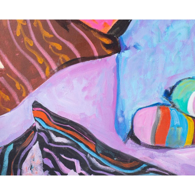 Textile “Striped Stockings” Acrylic on Canvas Painting by Alan Lane Gass For Sale - Image 7 of 8