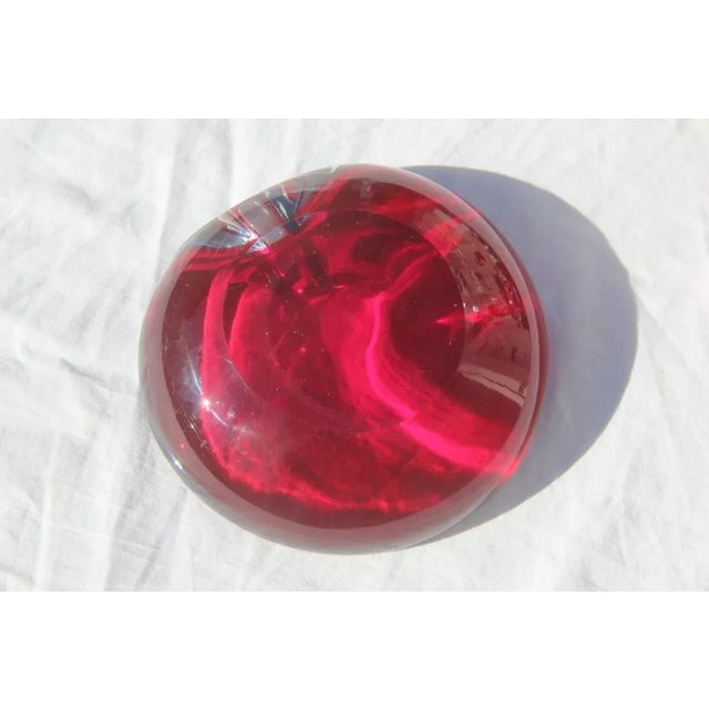 1960s Mid-Century Red Murano Glass Bowl from Seguso, 1960s For Sale - Image 5 of 6