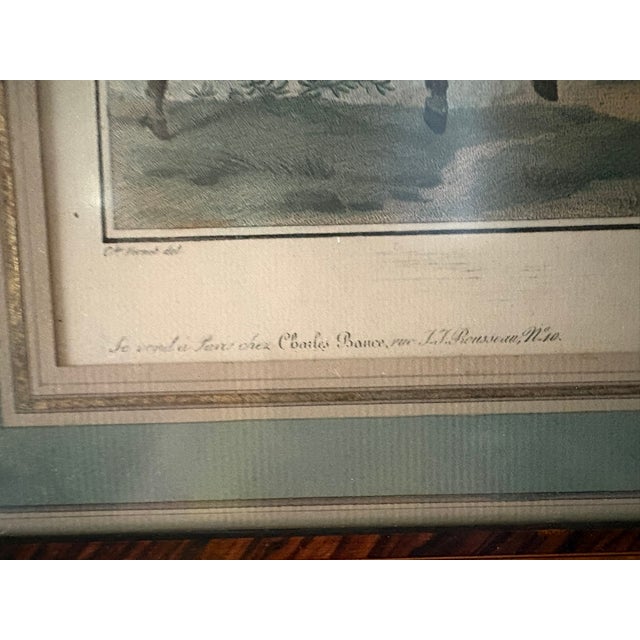 Brown Set of Four French Engravings in Antique Frames, Circa 1870 For Sale - Image 8 of 12