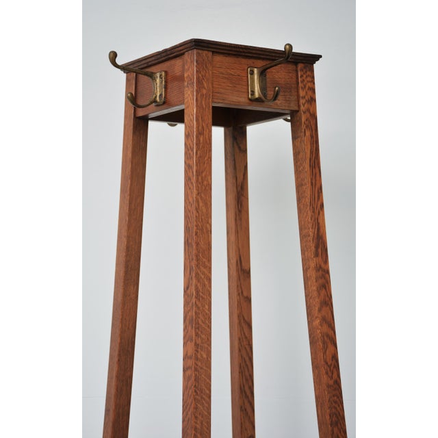 Industrial English Oak Coat Stand by Astrola, 1930 For Sale - Image 9 of 16