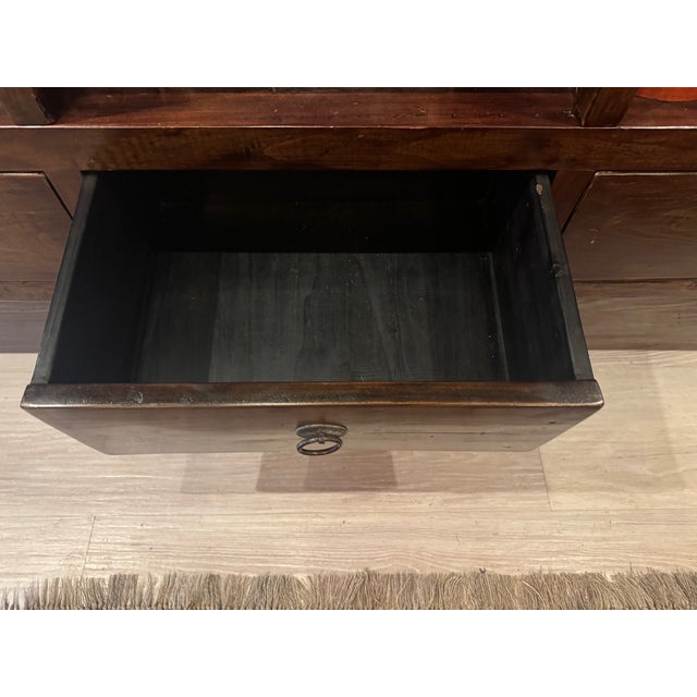 Chinese Antique Chinese Elm Lattice Bookcase Cabinet, 19th Century – Scholar’s Display Cabinet For Sale - Image 3 of 7