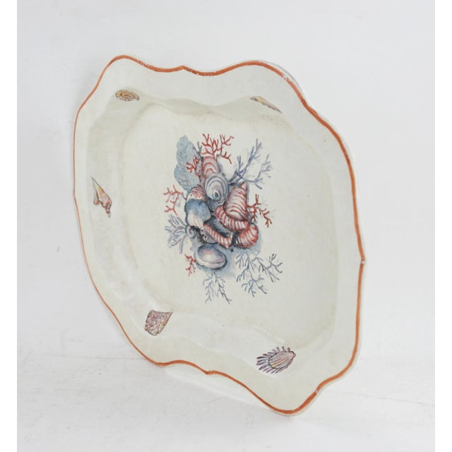 Colorful Hand-Painted Shell Tray Made of Iron For Sale - Image 4 of 9