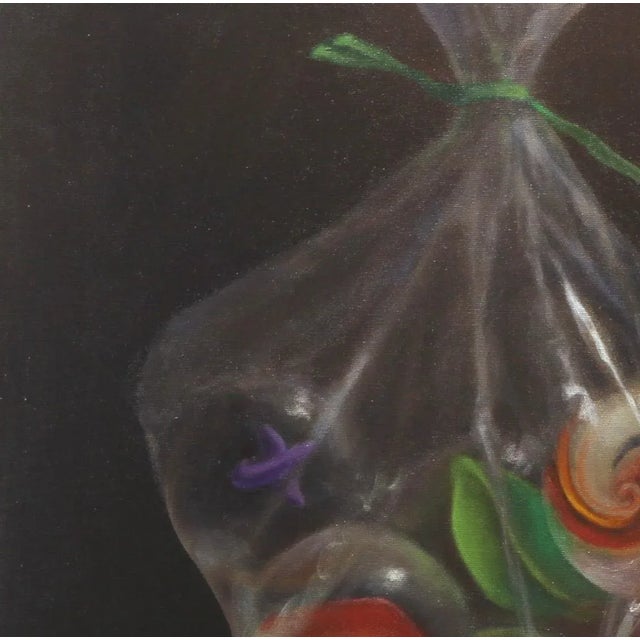 This original artwork, titled "Bag of Marbles" (2018), is a masterpiece of photorealism by acclaimed artist Stuart Dunkel....