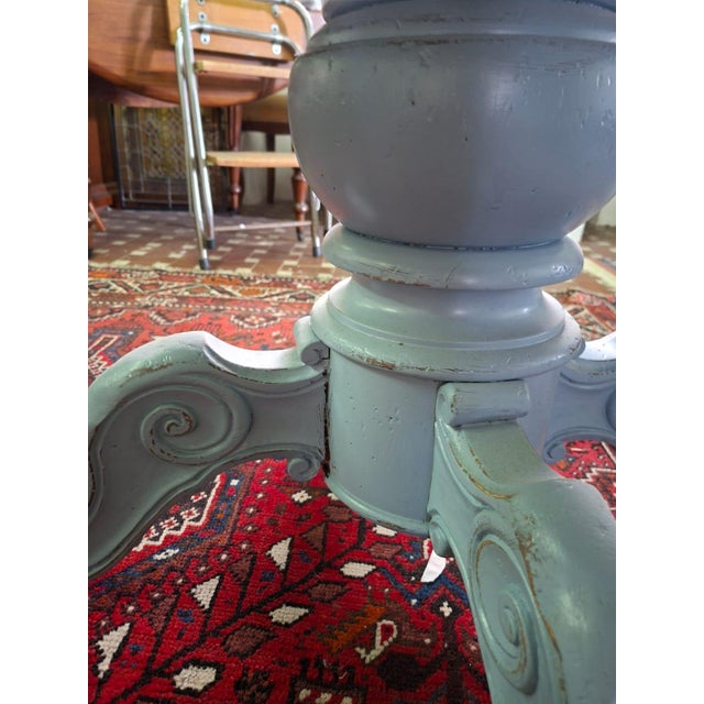 Blue Vintage Round Table Lacquered in Sky Blue, 1960s For Sale - Image 8 of 11