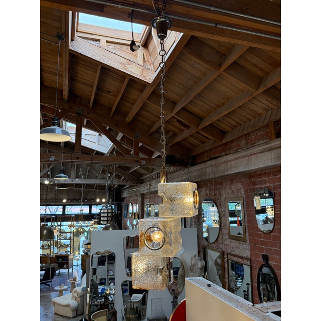 Toni Zuccheri for VeArt Murano 3 Light Pendant, Italy, 1970s For Sale In Los Angeles - Image 6 of 11
