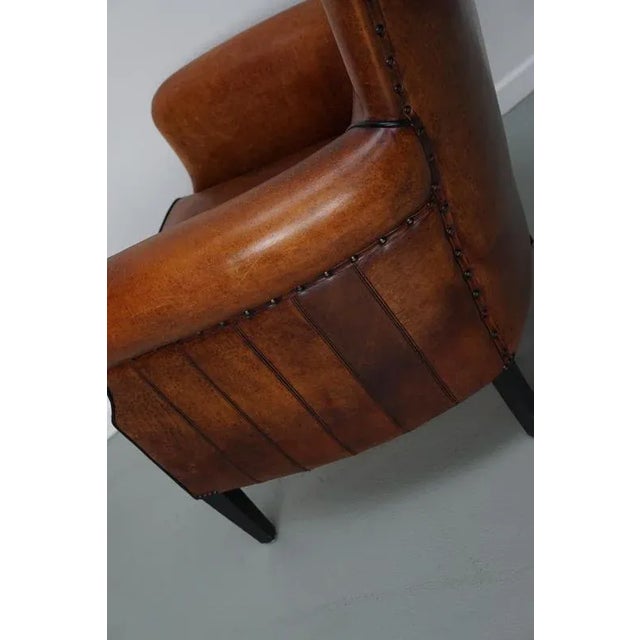 Vintage Dutch Club Chair in Cognac Colored Leather For Sale - Image 9 of 14