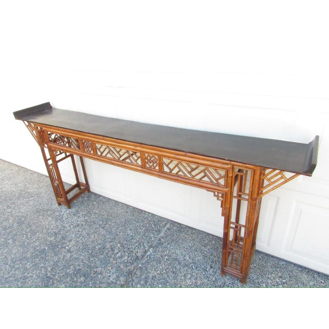 Chinese Bamboo Altar or Console Table For Sale - Image 14 of 18