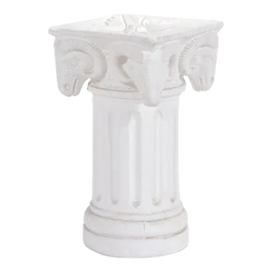1970s Rams Head Neoclassical Furniture Pedestal Column Plant Stand White
