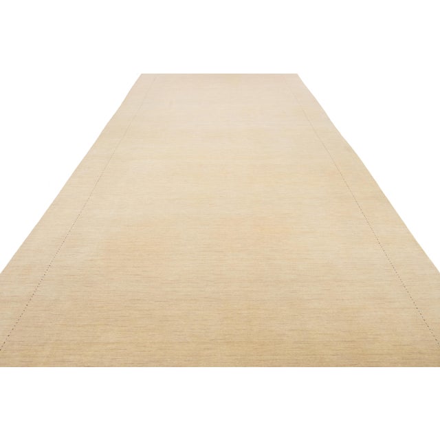 Beige Modern Gabbeh Oversized Wool Rug With Minimalist Design For Sale - Image 8 of 12