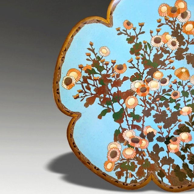 2000 - 2009 19th Century Meiji Japanese Cloisonné Lobed Dish For Sale - Image 5 of 7