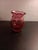 1970s Pilgrim Cranberry Glass Miniature Vase With Applied Rigaree For Sale - Image 4 of 6