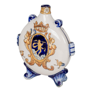 19th Century French Gien Faience Miniature Moon Flask