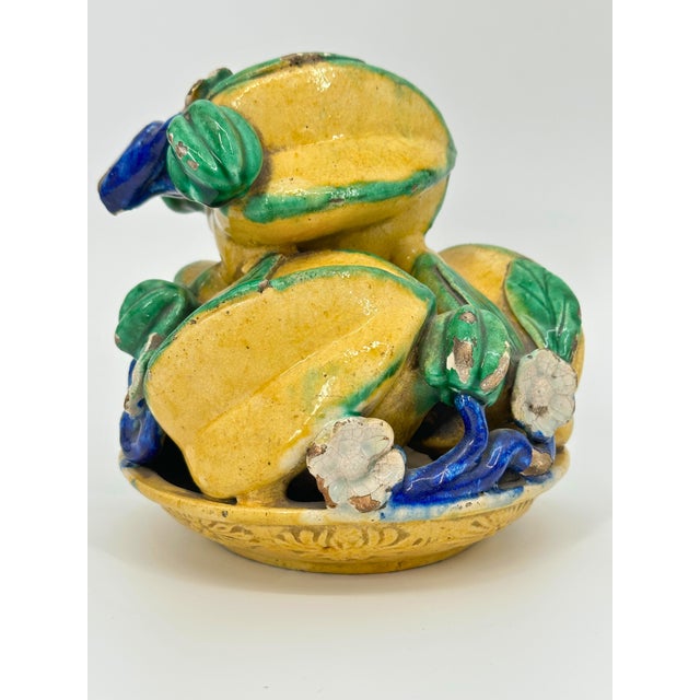 Ceramic Altar Fruit Qing Dynasty Chinese Pair For Sale In Greensboro - Image 6 of 12
