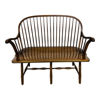 Vintage Duckloe & Bros. Windsor Style Cherry Bench For Sale