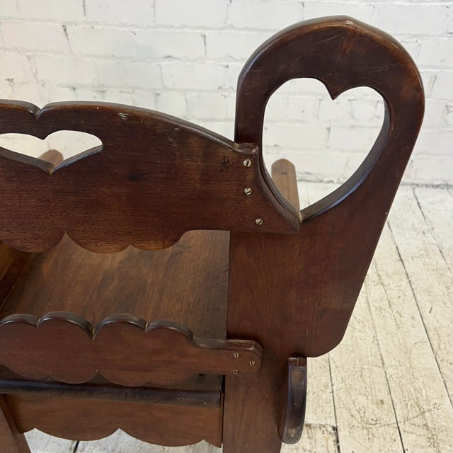 Folk Art Wooden Chair With Great Lines and Shape. For Sale - Image 10 of 11