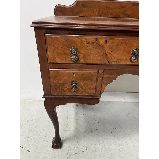 Regency Flat Desk in Mahogany and Veneer, 1800s For Sale - Image 9 of 10