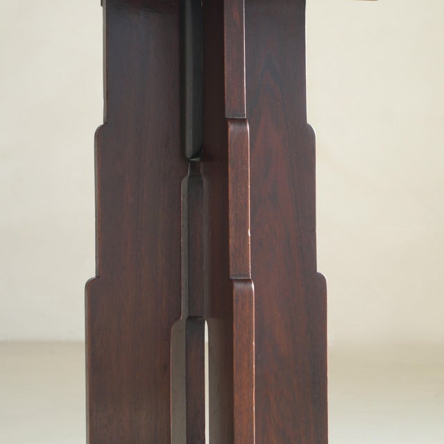 Dutch Amsterdam School Art Deco Side Table with Stepped Design and Ball Feet, 1920s For Sale - Image 14 of 18