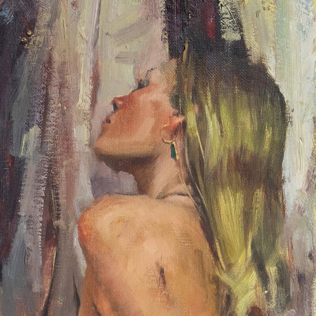 'Seated Nude With Earring', by Ron McDowell, 1982, Southwest Figural Painter, University of Texas For Sale In Monterey, CA - Image 6 of 8