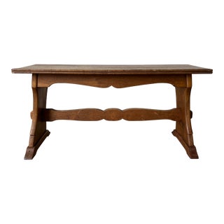 19th Century Country French Oak Farmhouse Trestle Bench / Coffee Table For Sale