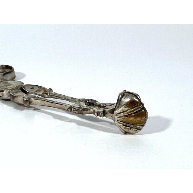 George II English Sterling Silver Hallmarked Sugar Tongs or Shell Nips For Sale - Image 4 of 9