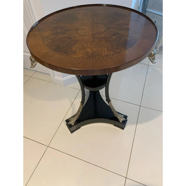 Metal Karges Furniture Regency Style Maple Burl Double Tier Gueridon Accent Table. For Sale - Image 7 of 13