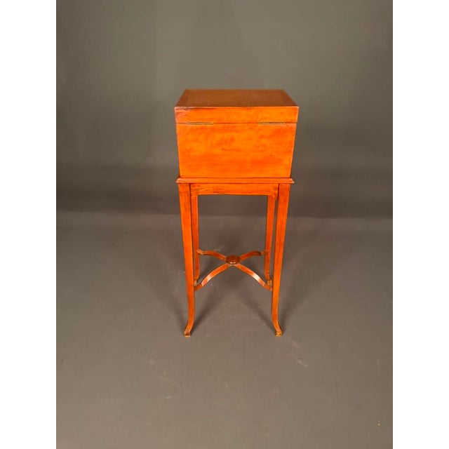 Rare English Louis XV Style Satinwood Vanity Case on Stand With Mirror, Circa 1880 For Sale - Image 9 of 18