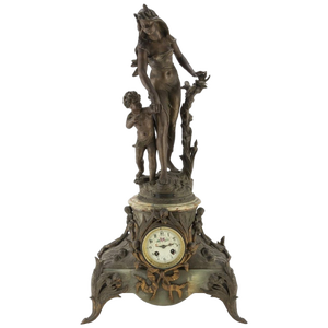 19th Century French Onyx and Antimony Clock