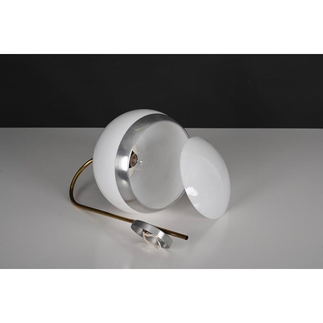 Italian Sconces in White Acrylic Glass and Brass from Stilux, 1970s, Set of 2 For Sale - Image 6 of 18